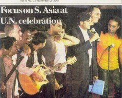 Focus on S. Asia at U. N. Celebration . . . .  Nov 2nd 2001