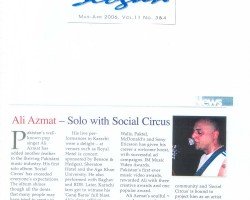Ali Azmat – Solo with Social Circus. . . . Mar – Apr 2006